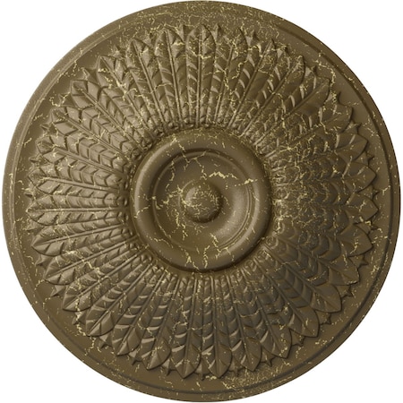 Ekena Millwork Modena Ceiling Medallion (Fits Canopies up to 5 1/4"), 23 1/2"OD x 3 1/2"P, Mississippi Mud Crackle CM23MOMMC